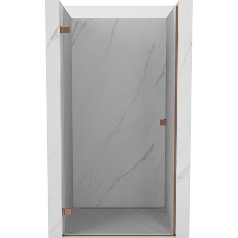 Mexen Lunar-B puerta de ducha abatible izquierda 90 cm, transparente, oro rosa - 832-090-000-60-00-L (1/5)