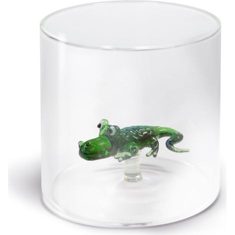 WD LifeStyle Bicchiere Vetro Borosilicato Cc 250 ml Decoro Alligatore (1/2)