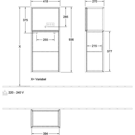 Villeroy & Boch F510MTHJ Armoire latérale Finion F51