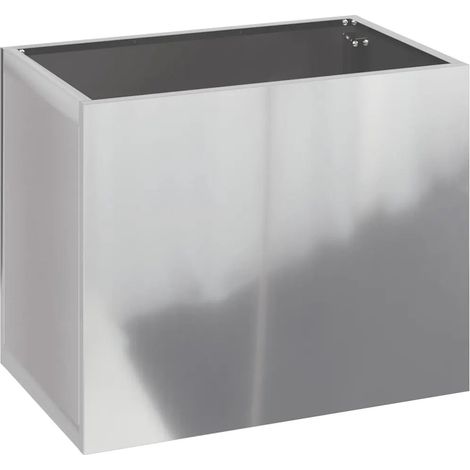 Cache-pot de jardin moderne minimaliste extérieur 50 x 32 x 40 cm en acier galvanisé (1/5)