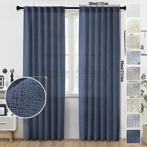 Rideau occultant pour salon, rideau isolant thermique, rideau à œillets uni, convient pour chambre et salon, 127 x 214 cm (50 x 84 po)