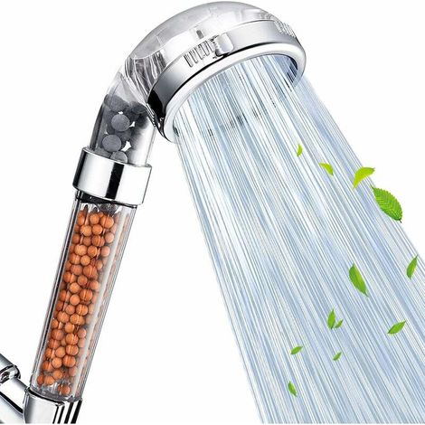 Douchette filtrante 23x9 cm, pommeau à main haute pression économe en eau, 3 modes de jet pour le corps, pulvérisation réglable (1/4)