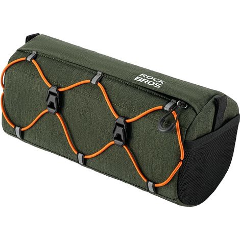 Bolsa para manillar, diseño elegante, almacenamiento seguro, verde oscuro (1/2)