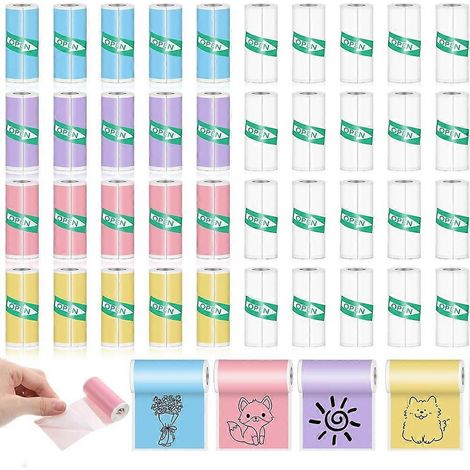 40 Rollen Thermopapier mit Klebefläche für Mini-Drucker, selbstklebendes Papier für tragbare Thermodrucker ohne Tintenpatronen (1/5)