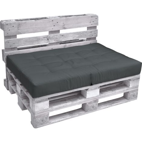 Beautissu – Coussin palette 120x80cm – Épaisseur 15cm – Housse 160g/m² avec boutons décoratifs – Pour palettes Euro