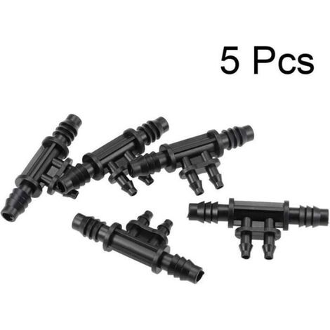 Ahlsen Lot de 5 raccords de tuyau goutte à goutte cannelés de 4 mm et 7 mm de diamètre intérieur pour système d'irrigation Femeo (1/4)