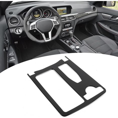 Cache décoratif de porte-gobelet de console centrale pour Mercedes-Benz Classe C W204 (2007-2014), conduite à gauche, référence 2046800307 (ZST-095), noir brillant (1/5)