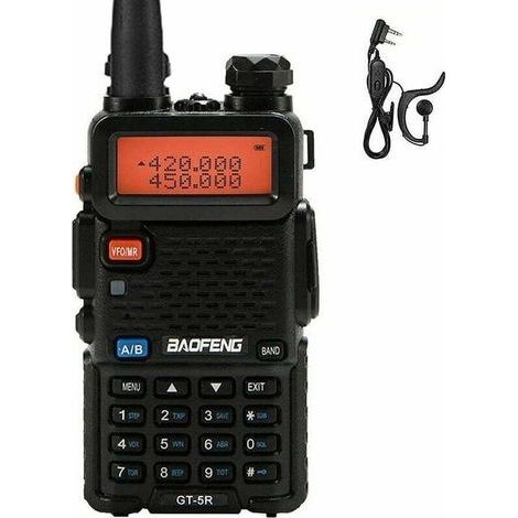 BAOFENG UV-5R Walkie-Talkie FM-Transceiver, Zweikanal-Funkgerät mit Dual-Display, 400–520 MHz, 5 W, wiederaufladbar, inklusive Kopfhörer, schwarzer Stecker, EU-Stecker (1/4)