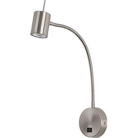 Forlight Bas - Luz de Lectura para Cabecero para Bombilla Gu10 de 7W. Diámetro 10cm. Estructura de Acero. Color Plateado (1/3)