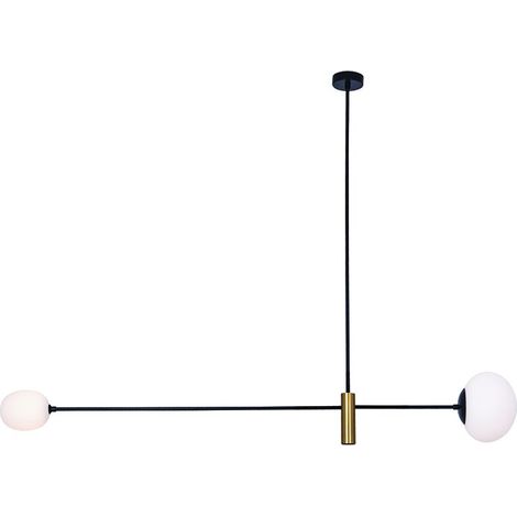 Plafonnier Pour 2 Ampoules LED G9 Noir Sablé ZAMBELIS FS (1/2)