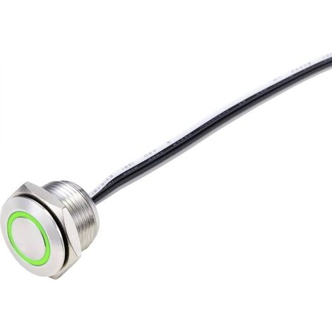 TRU COMPONENTS TC-9219104 Bouton-poussoir 24 V/DC 50 mA 1 x Off/(On) à rappel vert IP40 1 pc(s) (1/3)