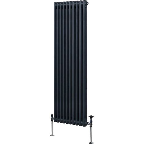 Traditional 2 Column Radiator - 1800 x 472mm - Anthracite Grey