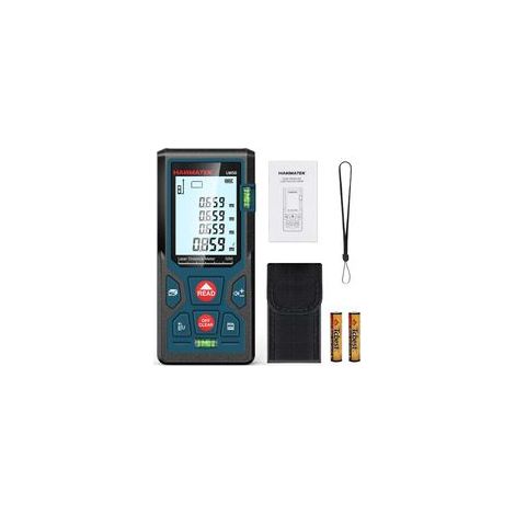 Télémètre Laser Numérique,LM50 50m Mètre Laser numérique,Mesure du théorème de Longueur/Zone/Volume/Théorème de Pythagore avec Rétroéclairage LCD, IP54