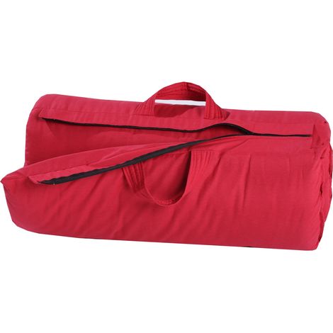 Matelas futon coton voyage enroulable compact et fait main Couleur Rouge 70 X 190 (1/2)