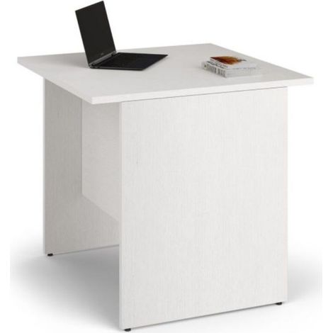 Scrivania Ibisco 80x80x74H cm. colore bianco frassinato