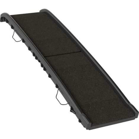Rampe pliable chien, escalier animal PP à pente inclinée antidérapante, 155x38,5x15,5cm, noir (1/5)
