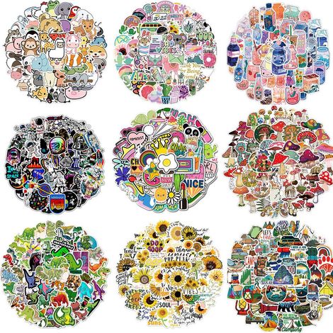 450 autocollants graffiti, bagages d'extérieur à motifs paysagers variés, autocollants sympas (1/5)