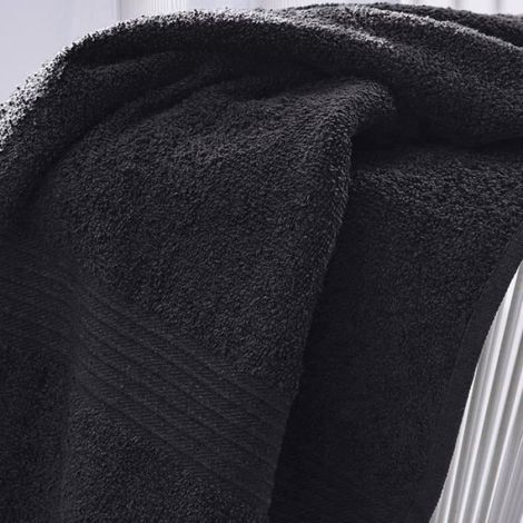 Drap de bain uni ESSENTIAL - - Gris anthracite 70x130 cm (1/4)