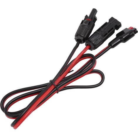 Câble adaptateur de charge pour batterie de stockage d'énergie mobile solaire vers 30 A en cuivre, compatible Anderson 30 A 12 AWG, 1 m (1/5)