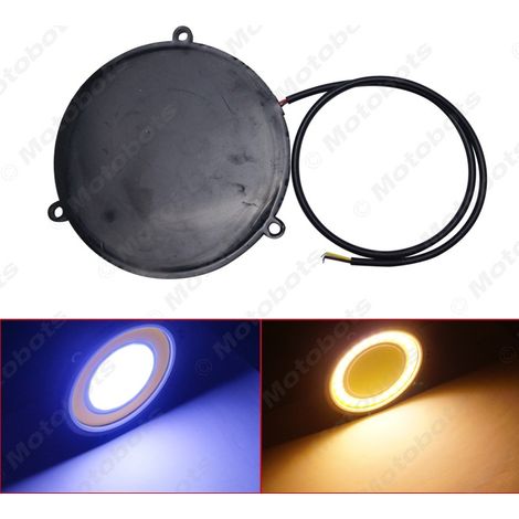 Feu de jour pour voiture 30 W, feu de jour à LED COB rond de 82 mm (DRL), lumière jaune + lumière blanche (1/4)