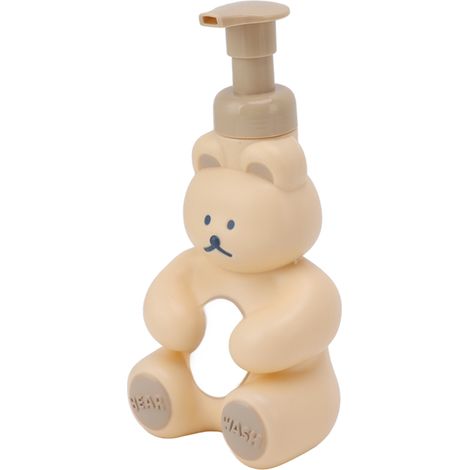 Flacon vide distributeur de savon liquide, shampoing, après-shampoing, contenant de douche, pompe pour lavage des mains, forme ours bande dessinée, grand blanc crème (1/5)