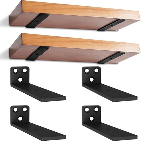 4-teiliges Set 30 cm Wandregalhalterungen, stabile Eckregalträger mit Wandbefestigung, Metall-Wandregalhalterungen für offene DIY-Regale