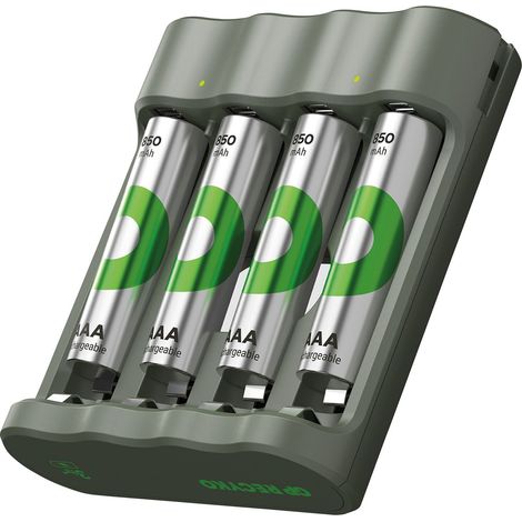 GP RECYKO B441 USB-AKKU-Ladegerät inkls. 4xAAA NiMH Akkus (1/3)