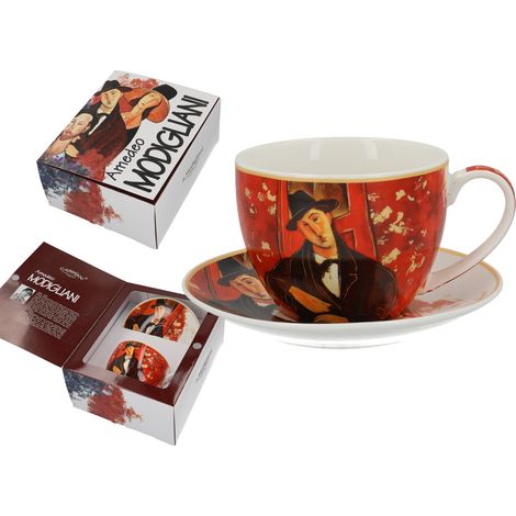 Taza con platillo de porcelana Modigliani Mario Varvogli, regalo (1/3)