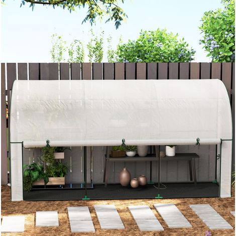 Serra con porta avvolgibile, 200 x 80 x 157 cm, protezione UV, bianca HAVRYA (1/5)