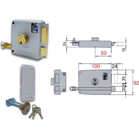 Viro 7503 Serratura Applicare Mm60 Dx D/Cil Stacc - Protezione Porte e Cancelli
