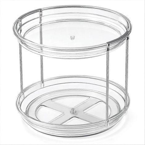 2-stöckiger Organizer, 23 cm drehbare Ablage für den Schrank, stapelbarer drehbarer Gewürzorganizer (1/5)