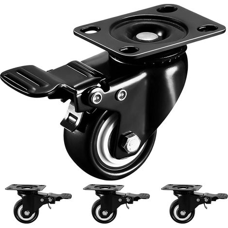 8 Roulettes Pivotantes Roulettes pour Meubles avec frein,Roulette Charge Lourde Roulette Sans Traces au Sol pour Charge Lourde - Roue en Caoutchouc pour Chariot (50mm Jusqu'à 270KG) (1/5)