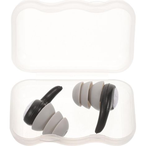 Bouchons D’Oreille en Silicone Noir Taille L Bouchons Antibruit Réutilisables pour Dormir et Concerts Étanches et Confortables Protection Auditive pour Natation Bruit (1/5)
