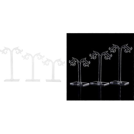 Présentoir à bijoux pour boucles d'oreilles (lot de 3), support de rangement et présentoir à bijoux. (1/4)