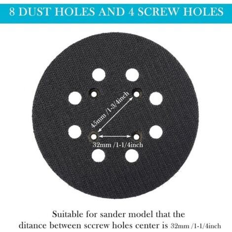 NALOOKAMIC 2 Pièces 125mm Tampon de Ponceuse de Remplacement Orbitale à Crochet et Boucle à 8 Trous Plateau de Ponçage (Bleu) (1/3)