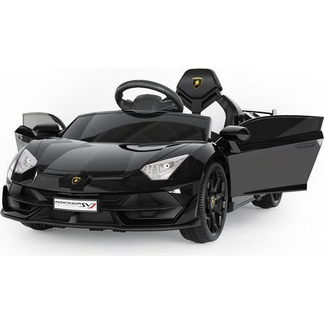 Voiture électrique enfant Lamborghini 12V, Télécommande parentale, portes hydrauliques, suspension, vitesse 5 km/h, 3-8 ans, Noir (1/5)
