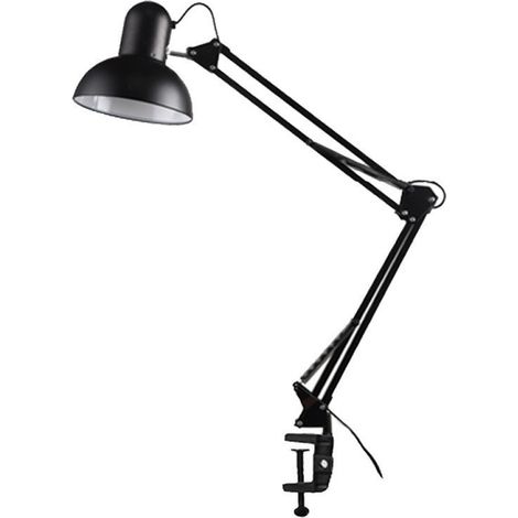 Lampe LED articulée noire avec pince et douille E27 SSTRWGOOD