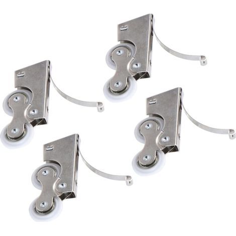 Set of 4 Sliding Gate Wheels in Plastic and Metal, Stable Sliding Door Pulleys, Quiet Operation for Sliding Doors (1/5)