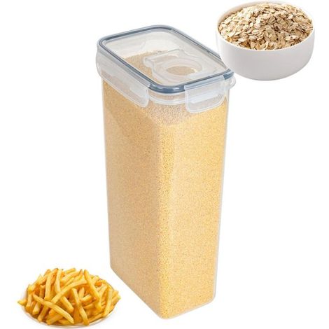 1 pièce - Bocal de conservation hermétique - Couvercle transparent pour seau à riz - Couvercle ouvrant pour les grains - 2,8 L - Conservation du riz sous vide et à l'abri de l'humidité - Récipient ali (1/5)