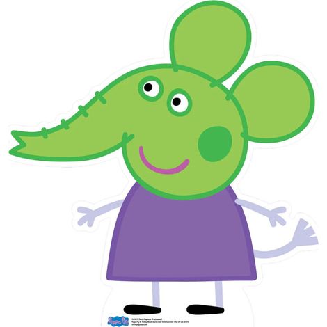 Figurine en carton Peppa pig - Emily l'Elephant déguisée en zombie vert Hauteur 75 cm (1/5)