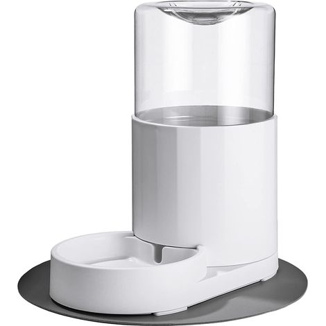 Distributeur d'eau automatique pour animaux de compagnie, 2,5 L, pour chiens et chats, fontaine à eau sans électricité, base antidérapante, sans BPA, avec tapis de table. (1/5)