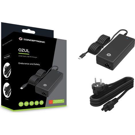 Conceptronic OZUL03BE 100W GaN USB Desktop-Ladegerät Ladegeräte -Geräte-