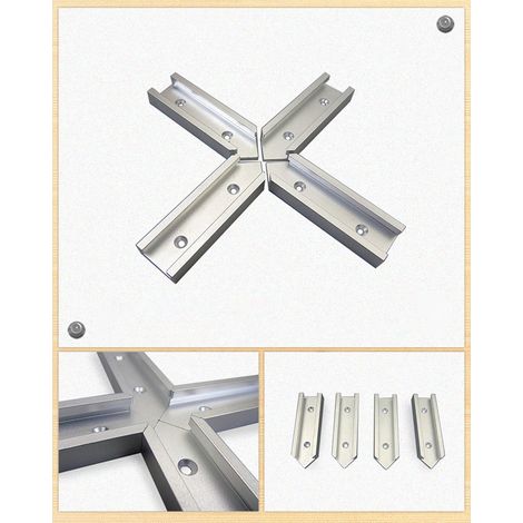 Kit de connecteurs pour rails en T, kit d'intersection pour rails en T, gabarit de rail d'onglet, connecteur à fente pour table de défonceuse (1/5)