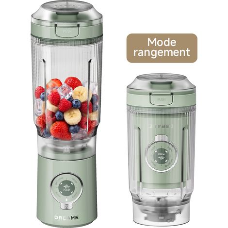 DREAME - PortFresh Tragbarer Mixer, Abnehmbares Motorgehäuse, Schnellladen, 880 ml BPA-freier Mixbecher (500 ml Mixkapazität), 5 voreingestellte Funktionen