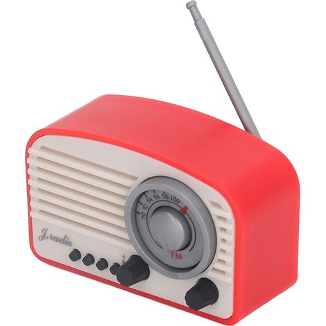 Radio miniature pour maison de poupée, style vintage, décoration charmante, modèle de radio réaliste pour maison de poupée, jouet pour enfants, rouge. (1/5)