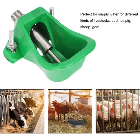 Abreuvoir pour Porcs, Cochons et Petits Ruminants avec Adaptateur 1/2in - Plastique Renforcé et Métal, Résistant et Économique en Eau