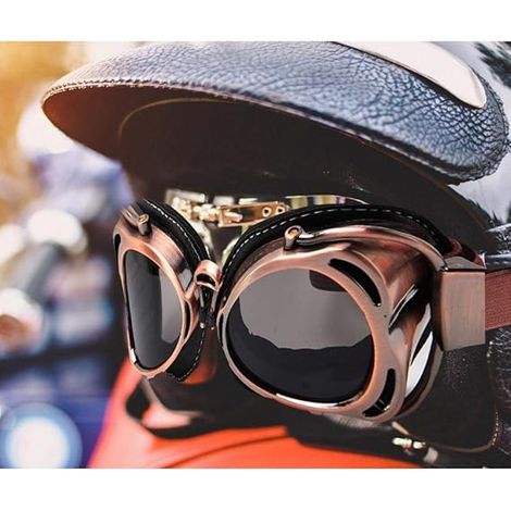 Occhiali da motociclista retrò Protezione degli occhi Antivento Antisabbia Antivento Occhiali sportivi da esterno a forma di arco (1/4)
