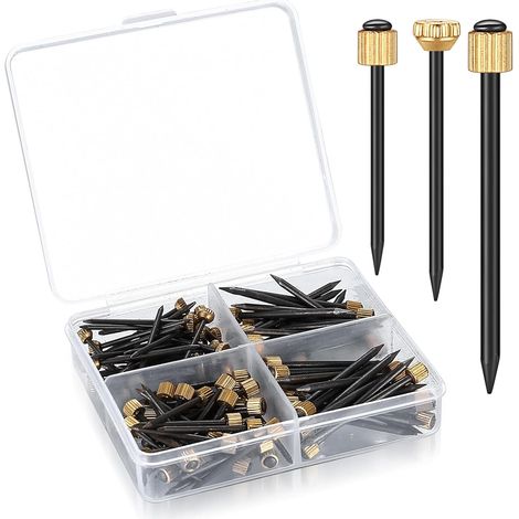 120pcs Steel Picture Hanging Nails, Concrete Steel Wall Nails, Decorative Nails with Brass Head for Frames, 26/27/35mm (1/5)