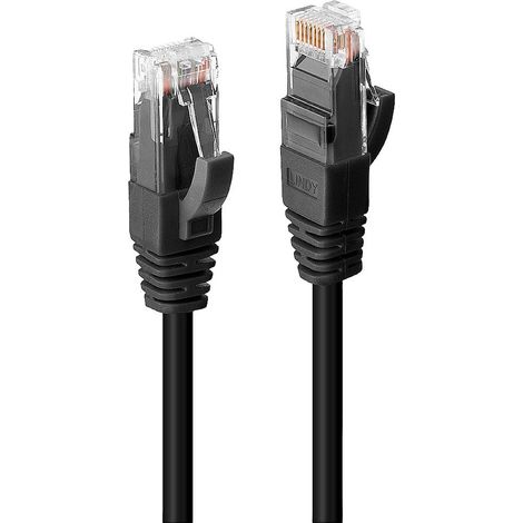 LINDY 45431 RJ45 Câble réseau, câble patch CAT 6 U/UTP 0.50 m noir 1 pc(s) S235482 (1/4)