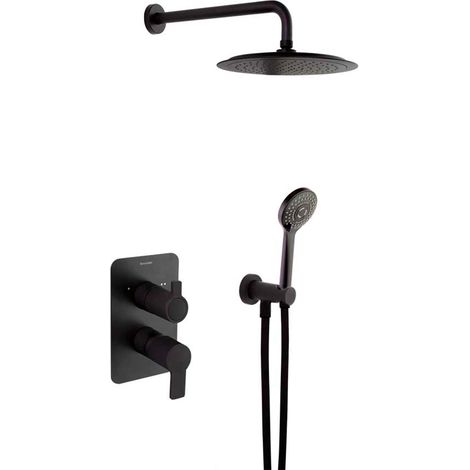 RAMON SOLER 941502RP240NM BLAUTHERM S2 Conjunto Monomando Ducha Empotrada 2 Vías Negro Mate (1/5)